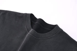 T-shirt en coton épais délavé à l'acide, style streetwear, personnalisable avec logo, vintage, pour homme - Product Image 4