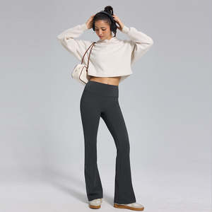 Leggings de Yoga con Corte Acampanado de Tela Suave y Cálida para Mujer, Leggings de Cintura Alta con Control de Abdomen para Entrenamiento, Gimnasio y Yoga - Product Image 3