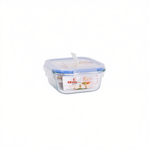 Conteneur alimentaire hermétique en verre rectangulaire rouge moderne de 14 cm et 550 ml, compatible micro-ondes, avec techniques d'impression, idéal pour les voyages - Product Image 3