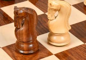 ชุดหมากรุกหรูหราปี 1959 รุ่นรัสเซีย ซาเกร็บ สเตาตัน ทำจากไม้ชีแชมและไม้บ็อกซ์วูด ขนาดตัวหมากรุก 3.8 นิ้ว ขนาดมาตรฐานสำหรับการแข่งขัน - Product Image 2