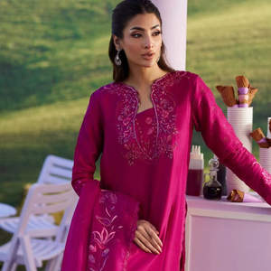 Pakistani Formal Dresses for Women <b>Silk</b> Knee-Length Loose Fit Wrinkle-Free Quick Dry <b>Kurta</b>/Kurti for Wedding Party All Seasons - Product Image 1