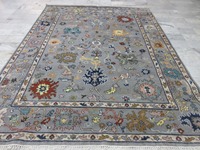 Modern Floral Pet Friendly Hand Knotted Wool Area Rug