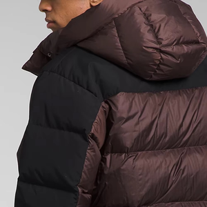 Men Hooded Puffer <b>Jacket</b> Color Blocking Windproof Polyester Winter Coat Casual Outdoor Wear Regular Fit Thick <b>Padding</b> Zipper - Product Image 6