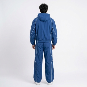 Pantalones y Chaqueta Deportivos de Punto Azules para Hombre, Personalizados 2026, Color Sólido, Transpirables, de Poliéster, Ropa Casual de Verano, Hechos en Pakistán - Product Image 2
