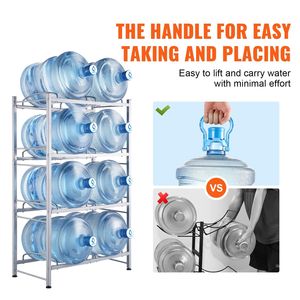 Portabottiglie a 4 livelli per bottiglie d'acqua da 5 galloni, resistente, con doppia fila e capacità di 8 bottiglie. - Product Image 6