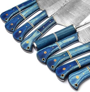 Juego de Cuchillos de Chef de Acero Inoxidable de 9 Piezas, Ambidiestros, con Mango de Madera, Hechos a Mano, OEM, Cuchillos Profesionales - Product Image 2