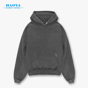 Sweat à capuche vintage délavé personnalisé pour homme, 100 % coton, épaules tombantes, coupe oversize, épais, style streetwear pour la saison printanière - Product Image 1