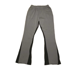 Pantalon de survêtement évasé droit en toile polyester/coton léger, style décontracté taille mi-haute extensible, service OEM, vente en gros - Product Image 3