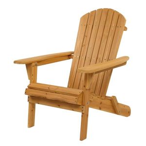 Adirondack Wooden Lounger Chair with Natural Finish Replace 57738306 for Sunbathing Folding Design - Product Image 5
