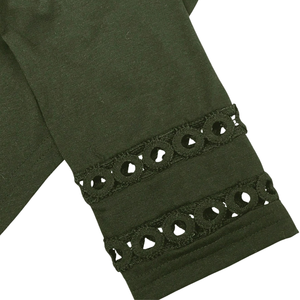 Women Lace O-Neck <b>Sleeve</b> Blouse Solid Color <b>Long</b> <b>Sleeve</b> Shirt Backless Casual <b>Top</b> Summer Daily Wear 100% Cotton - Product Image 6