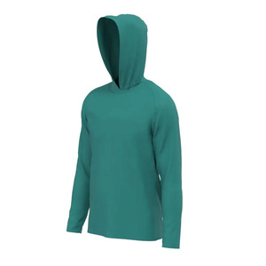 Sudadera con Capucha Color Verde Azulado para Hombre con Estampado Lateral, Secado Rápido, UPF 50, Ropa de Pesca, Sudadera - Product Image 2