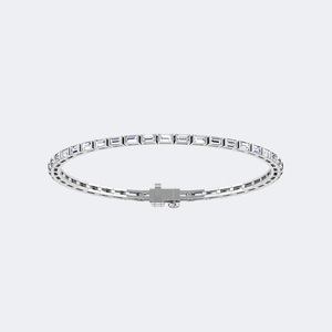 Women's Baguette Cut Tennis Bracelet Diamond Line Bangle Vintage Gold Tone Jewelry <b>Gift</b> Wear - Product Image 4