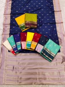 Sari Tradicional Indio de Seda Banarasi con Trabajo de Tejido Zari para Bodas y Eventos Festivos, Atuendo para Mujer - Product Image 6