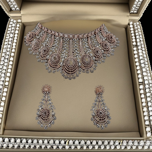 Elegantes Collares de Diamantes Vintage para Mujer en Oro Blanco/Oro Rosa de 32.00 Ct con Certificación IGI para Bodas, Fiestas y Compromisos - Product Image 3