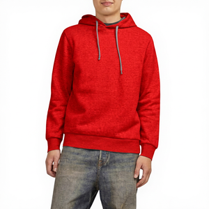Sweat-shirt à capuche gris pour homme, coupe classique, en coton French Terry, couleur unie, manches longues, pull-over décontracté, vêtement d'automne - Product Image 6