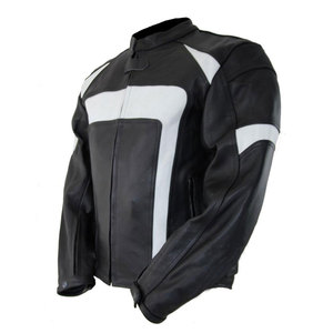 <b>Men's</b> Slim Fitted Lightweight Color Blocked Motorcycle <b>Jacket</b> Heat-Transfer Printed <b>Letter</b> Pattern Stand Collar Zipper Closure - Product Image 1