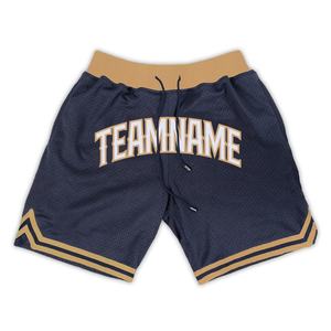 Short de basket-ball décontracté avec broderie personnalisée pour hommes, short de sport surdimensionné en maille de 100% coton, motif uni, streetwear, logo avec nom d'équipe - Product Image 1