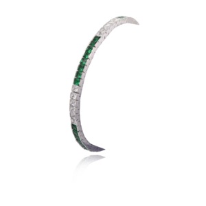 Bracelet classique pour femme en zircon plaqué rhodium plaqué argent de luxe vert calme - Product Image 2