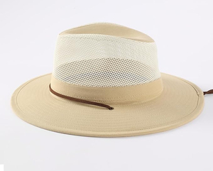 Sombrero de Vaquero de Paja Natural con Rayas, Ala Ancha Ajustable, Estilo Casual para Playa y Aire Libre, Unisex, Precio al por Mayor - Product Image 1