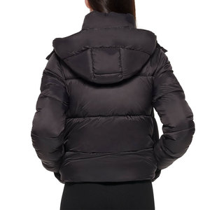 OEM/ODM Women's Fashion Cropped Puffer <b>Jacket</b> 100% Polyester Fabric <b>Long</b> Sleeve Short Length Padded Puffer <b>Jacket</b> - Product Image 3