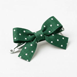 ริบบิ้นโกรเกรนลายจุดสีเขียวขาวขนาด 6 มม. ขายส่ง สำหรับทำเครื่องประดับผม บรรจุภัณฑ์ของขวัญ งานฝีมือเย็บปักถักร้อย โบว์ติดผม - Product Image 4