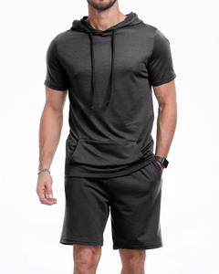 Ensemble coupe-vent d'hiver pour homme en chenille brodée avec capuche et short, survêtement 2 pièces imprimé numériquement pour l'été - Product Image 1