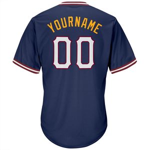Maillot de baseball personnalisé bleu marine à col en V pour homme, manches courtes, nom de l'équipe imprimé, vêtement en polyester anti-humidité - Product Image 3