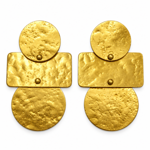 Pendientes Colgantes de Latón Dorado con Diseño de Rayos Solares, Joyería Geométrica Celestial, Accesorios de Moda al por Mayor para Boutiques - Product Image 4