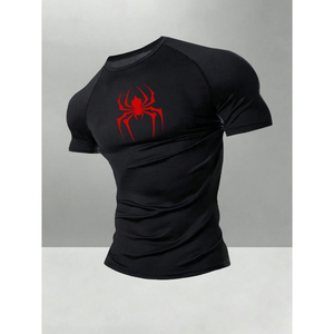 <b>Mens</b> Black <b>Summer</b> Compression Breathable Quick Dry Sports Tracksuit Set Short Sleeve Training Shirt Jogger <b>Pants</b> Front Athletic - Product Image 2