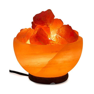 Bol à sel himalayen, lampe en sel naturel, bol décoratif fait main, éclairage en cristal, lumière chaude, décoration d'intérieur, accent de table - Product Image 5