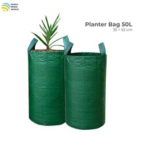 High Quality 50L Tall HDPE Woven Grow <b>Bag</b> UV Stabilized Planter <b>Bag</b> with 2 Handles for <b>Nursery</b> Horticulture - Product Image 1