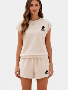 Conjunto de Verano Cómodo para Mujer Hecho de Tela Suave y Transpirable, Perfecto para Uso Diario Informal, Viajes, Vacaciones y Actividades al Aire Libre - Product Image 1