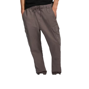 Men's Dark Gray <b>Pants</b> Elastic Waist Drawstring Multiple Pockets Casual Midweight custom demand Fabric Autumn Wear - Product Image 3