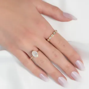 Velmiquea Oval East West Bezel Lab Grown <b>Diamond</b> Eternity <b>Ring</b> IGI Certified - Product Image 3
