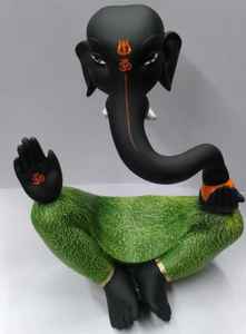 พระพุทธรูปพระพิฆเนศไม้แกะสลักด้วยมือ ขนาด 7 นิ้ว รูปปั้นเทพเจ้าอินเดียแบบดั้งเดิม ของตกแต่งบ้าน ของขวัญทางจิตวิญญาณ รูปปั้นพระพิฆเนศไม้พะยูง - Product Image 2