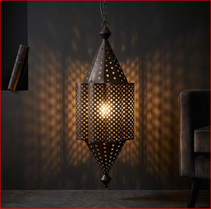Farol Marroquí de Metal, Portavelas Colgante de Hierro Hecho a Mano, Lámpara Decorativa con Recortes para Hogar, Balcón o Habitación - Product Image 4