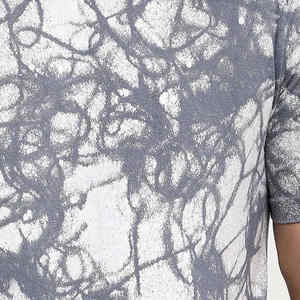 Camiseta de Manga Corta para Hombre, Gris, Estampado Abstracto, Transpirable, de Poliéster, Informal, para Verano - Product Image 5