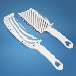 Peigne de barbier professionnel pour hommes, à tête plate et incurvée, pour la coupe de cheveux, le positionnement et les fades - Product Image 1