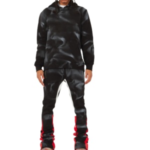 High Quality Custom Logo Tech Fleece Training Sweatsuit Black Jogging Hoodie Flared Sweat <b>Pants</b> Plus Size Winter Tracksuit - Product Image 1