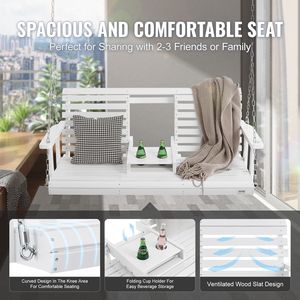 Dondolo da Veranda in Legno da 1,5 m Migliorato, Robusto Dondolo da Giardino con Capacità di Carico di 400 kg per Cortile e Giardino, Utilizzabile anche in Interni - Product Image 4
