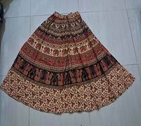 Falda gitana acampanada con estampado de estilo bohemio para mujer, algodón elástico largo, transpirable, informal, Retro, étnico, diseño Hippie,