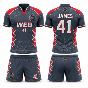 Tenue de rugby durable, couleurs Teal Cyan, Corail, Bourgogne, Royal, Jaune Ciel, Charbon, Rouge Cramoisi, tailles personnalisables, incluant S, M, L - Product Image 5