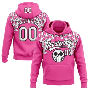 Sweat-shirt à capuche sportif personnalisé OMMIZ INDUSTRY, motif fragmenté noir, rose et blanc, vente en gros - Product Image 4