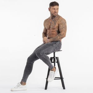 Nuevos Jeans Ajustados de Moda para Hombre, Diseño Moderno, Color Gris Oscuro, Elásticos, Ropa Masculina, Pantalones Ajustados - Product Image 6