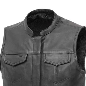 Chaleco de Cuero Tejido Casual para Hombre, Cuero Genuino, Impermeable, Reversible, Transpirable, Cortavientos, Estilo Urbano - Product Image 6