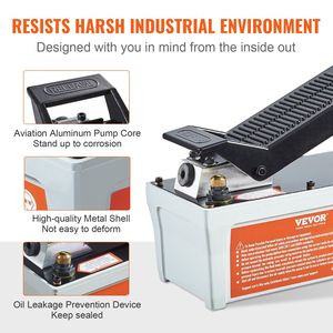 10,000 PSI Pompe Hydraulique Réservoir de 1/2 Gal Tuyau de 6.6 pieds Sortie d'huile de 3/8 pouces pour Machines de carrosserie Gris-6.6 pieds Réparation de carrosserie - Product Image 5