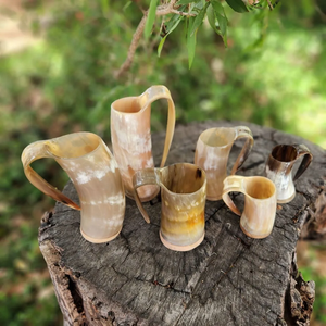 Tasses en corne viking faites à la main, écologiques, en corne naturelle, imitation antique pour le Nouvel An chinois, Noël FAIZA CRAFT - Product Image 6