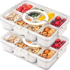 1 Plateau alimentaire rectangulaire en acier inoxydable à compartiments, empilable, idéal pour étudiants, camping et pique-niques - Product Image 6