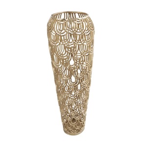Vase de table haut en métal craquelé transparent minimaliste, support décoratif pour fleurs, accent d'intérieur, prêt à l'emploi, moderne et élégant - Product Image 4