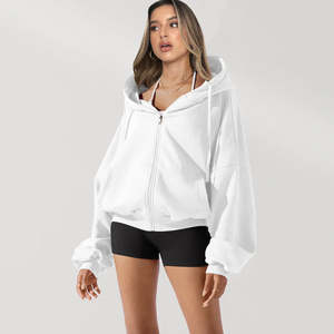 Sudadera con capucha oversize para mujer, informal, con cremallera, estilo Harajuku coreano, holgada, para parejas, AND1, con estampado de dibujos animados lavado, ropa urbana. - Product Image 3